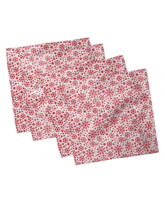 Ambesonne Snowflake Set of 4 Napkins, 18" x 18"