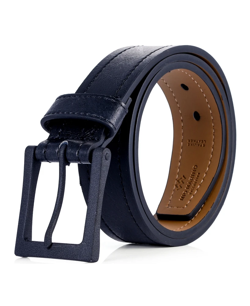 Mio Marino Men's Solid Casual Prong Belt