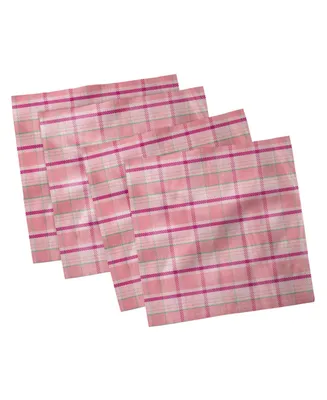 Ambesonne Tartan Plaid Set of 4 Napkins, 18" x 18"