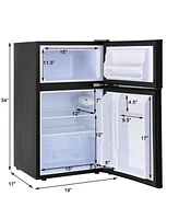 Costway Refrigerator Small Freezer Cooler Fridge Compact 3.2 cu ft. Unit