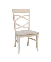 International Concepts Milano Chairs with Wood Seats, Set of 2