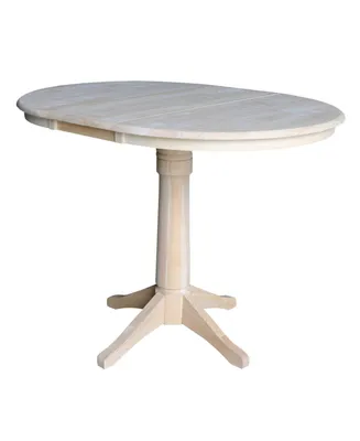 International Concepts 36" Round Top Pedestal Table with 12" Leaf