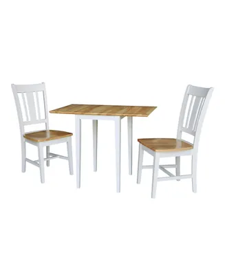 International Concepts Small Dual Drop Leaf Table with 2 San Remo Chairs