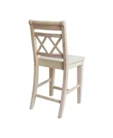 International Concepts Canyon Collection Counter Height Double X-Back Stool