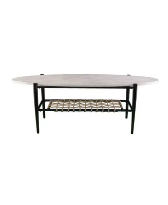 Southern Enterprises Relckin Faux Marble Cocktail Table