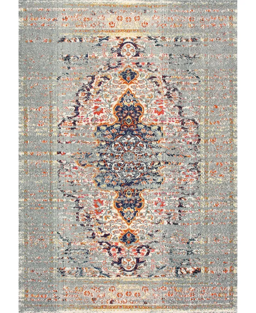 nuLoom Casablanca Distressed Persian Sarita Gray 3' x 5' Area Rug