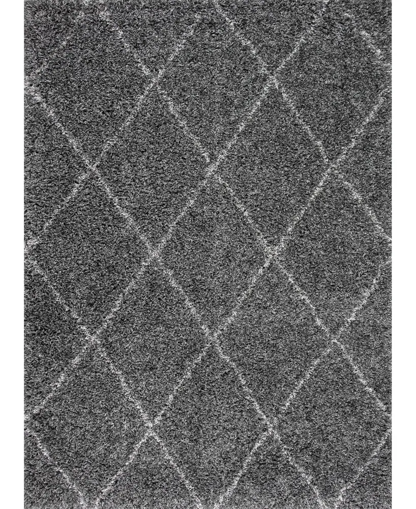 nuLoom Easy Shag Cozy Soft and Plush Diamond Trellis 7'10" x 10' Area Rug