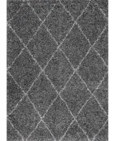 nuLoom Easy Shag Cozy Soft and Plush Diamond Trellis 7'10" x 10' Area Rug