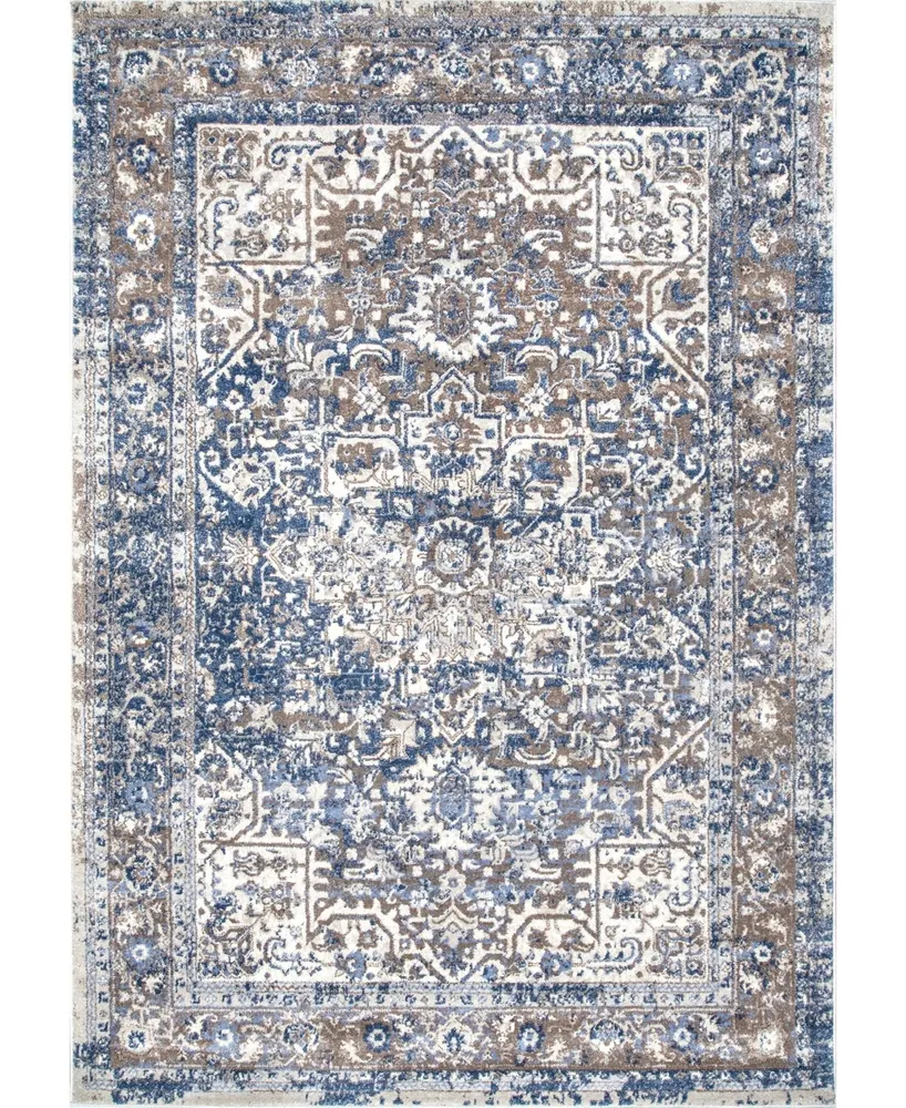 nuLoom Amber Lilah Medallion Vintage-Inspired Mist 4' x 6' Area Rug