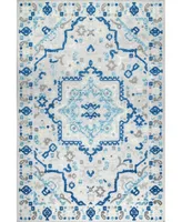 nuLoom Claudia Contemporary Celestial Blue 4' x 6' Outdoor Area Rug