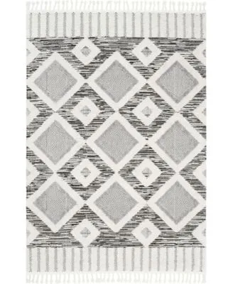 Nuloom Lorden Theola Geometric High Low Gray Area Rug