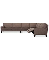 Closeout! Sandrew 4-Pc. Fabric Sectional with 2 Power Foot Rests, Created for Macy's