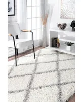 nuLoom Easy Shag Cozy Soft and Plush Diamond Trellis 5'3" x 7'6" Area Rug