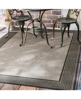 nuLoom Dawn Gris Border Gray 3'9" x 5'5" Outdoor Area Rug