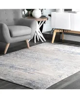 nuLoom Terra Twilight Tribal Distressed Silver 5' x 8' Area Rug