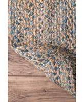 nuLoom Dune Road Hand Braided Eliz Blue 4' x 6' Area Rug