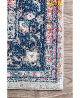 nuLoom Bodrum Persian Vintage-Inspired Raylene Blue 6'7" x 9' Area Rug