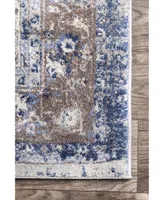 nuLoom Amber Lilah Medallion Vintage-Inspired Mist 4' x 6' Area Rug