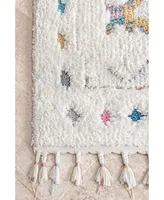 nuLoom Loft Transitional Shag Isadora White 4' x 6' Area Rug