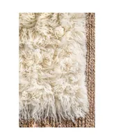 nuLoom Flokati Greek Alexis Flokati Neutral 4' x 6' Area Rug