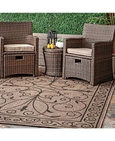 nuLoom Dawn Kathleen Krem 6'3" x 9'2" Outdoor Area Rug