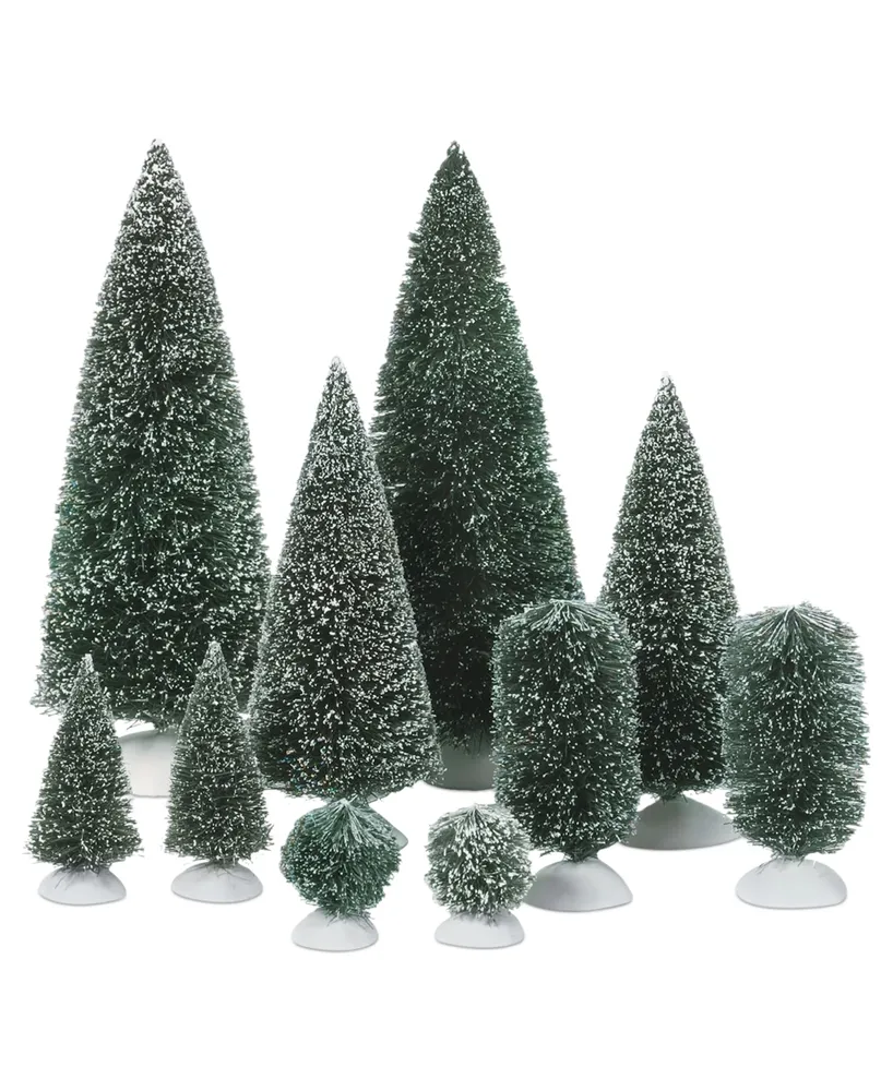 Department 56 Set of 10 Bag-o-Frosted Topiaries