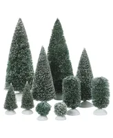 Department 56 Set of 10 Bag-o-Frosted Topiaries