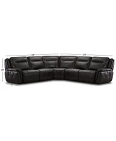 Lenardo 5-Pc. Leather Sectional with Power Motion Recliners