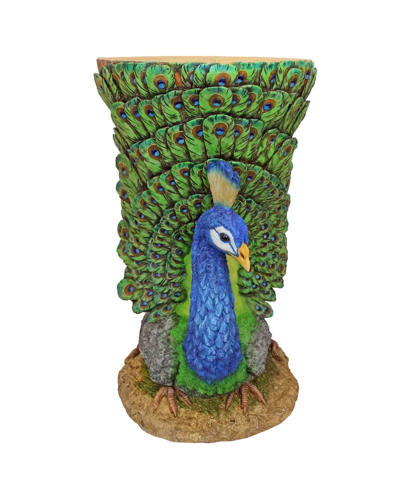 Design Toscano Provocative Peacock Sculptural Garden Table