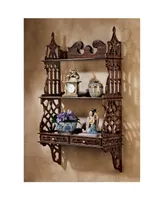 Design Toscano Chinese Chippendale-Style Hardwood Curio Shelves