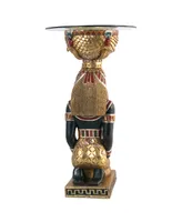 Design Toscano the Egyptian Goddess Eset Glass-Topped Table