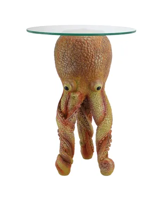 Design Toscano Ollie, the Octopus Glass Topped Sculptural Table