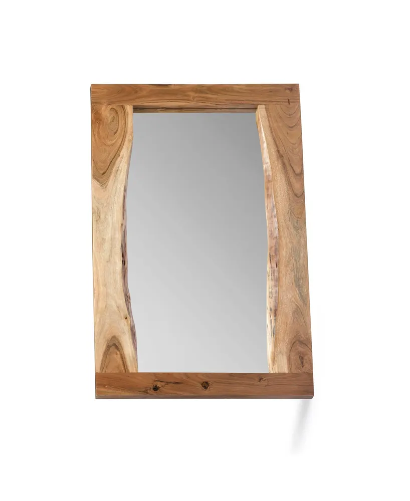 Alaterre Furniture Hairpin Natural Live Edge Media Console and Mirror Set