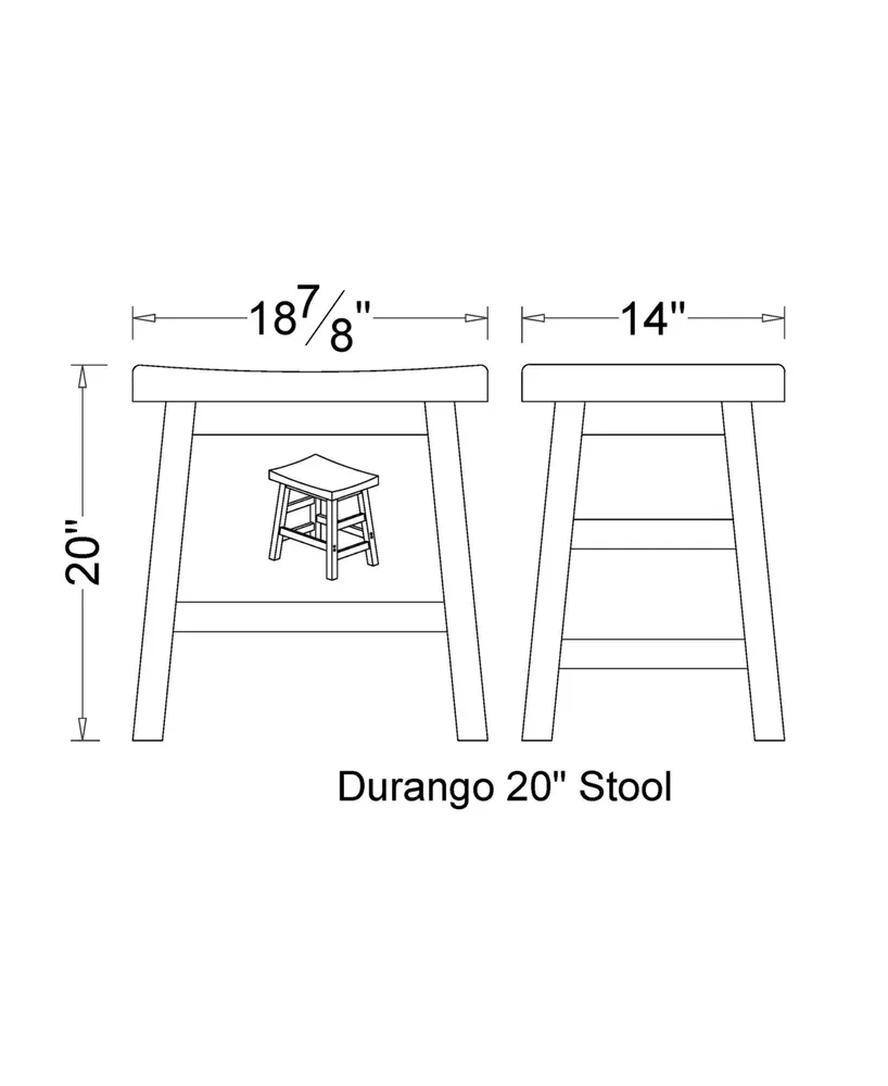 Alaterre Furniture Durango Industrial Wood Dining Stool