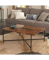 Alaterre Furniture Rivers Edge Acacia Wood and Acrylic Coffee Table