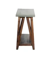 Alaterre Furniture Brookside Cement-Top Wood Console and Media Table