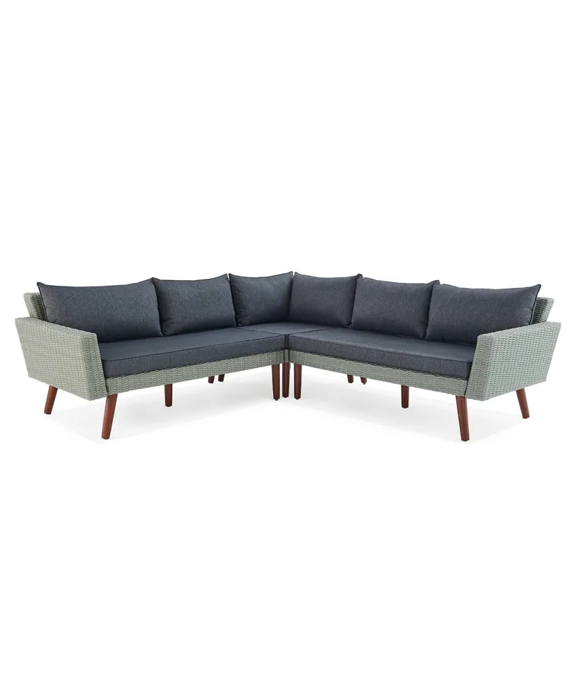 Alaterre Furniture Albany All-Weather Wicker Outdoor Corner Sectional Sofa