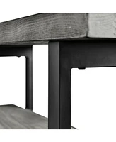 Alaterre Furniture Pomona Metal and Wood Wall Coat Hook with Bench