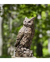 Campania International Large Horned Owl Garden Statue