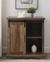 Walker Edison Modern Farmhouse Grooved Door Accent Tv Stand