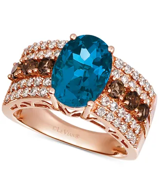 Le Vian Multi-Gemstone (4-1/4 ct. t.w.) & Diamond (5/8 Ring 14k Rose Gold