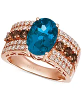 Le Vian Multi-Gemstone (4-1/4 ct. t.w.) & Diamond (5/8 ct. t.w.) Ring in 14k Rose Gold