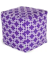 Majestic Home Goods Links Ottoman Pouf Cube with Removable Cover 17" x