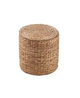 Southern Enterprises Hermia Round Water Hyacinth Storage Tables 2 Piece Set