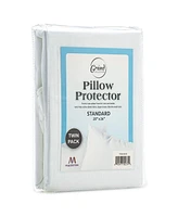 The Grand Hypoallergenic Breathable Pillow Protector with Zipper – White (2 Pack)