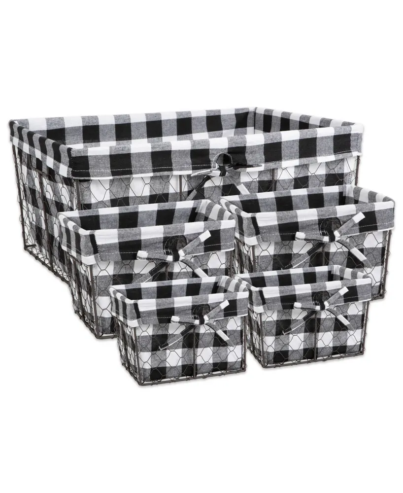 Design Imports Vintage-like Chicken Wire Check Liner Basket Set of