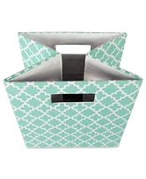 Design Imports Square Lattice Print Polyester Storage Bin