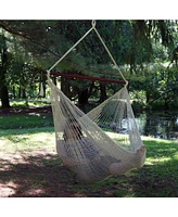 Caribbean Xl Hanging Hammock Chair - Soft-Spun Polyester Rope - 300-Pound Capacity - Cream