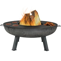 Sunnydaze Decor 40-Inch Cast Iron Fire Pit Bowl with Cooking Ledge - Wood Burning
