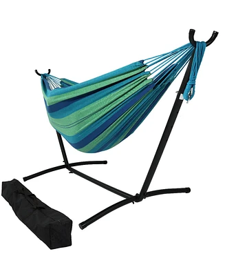 Double Brazilian Hammock with Stand and Carrying Case